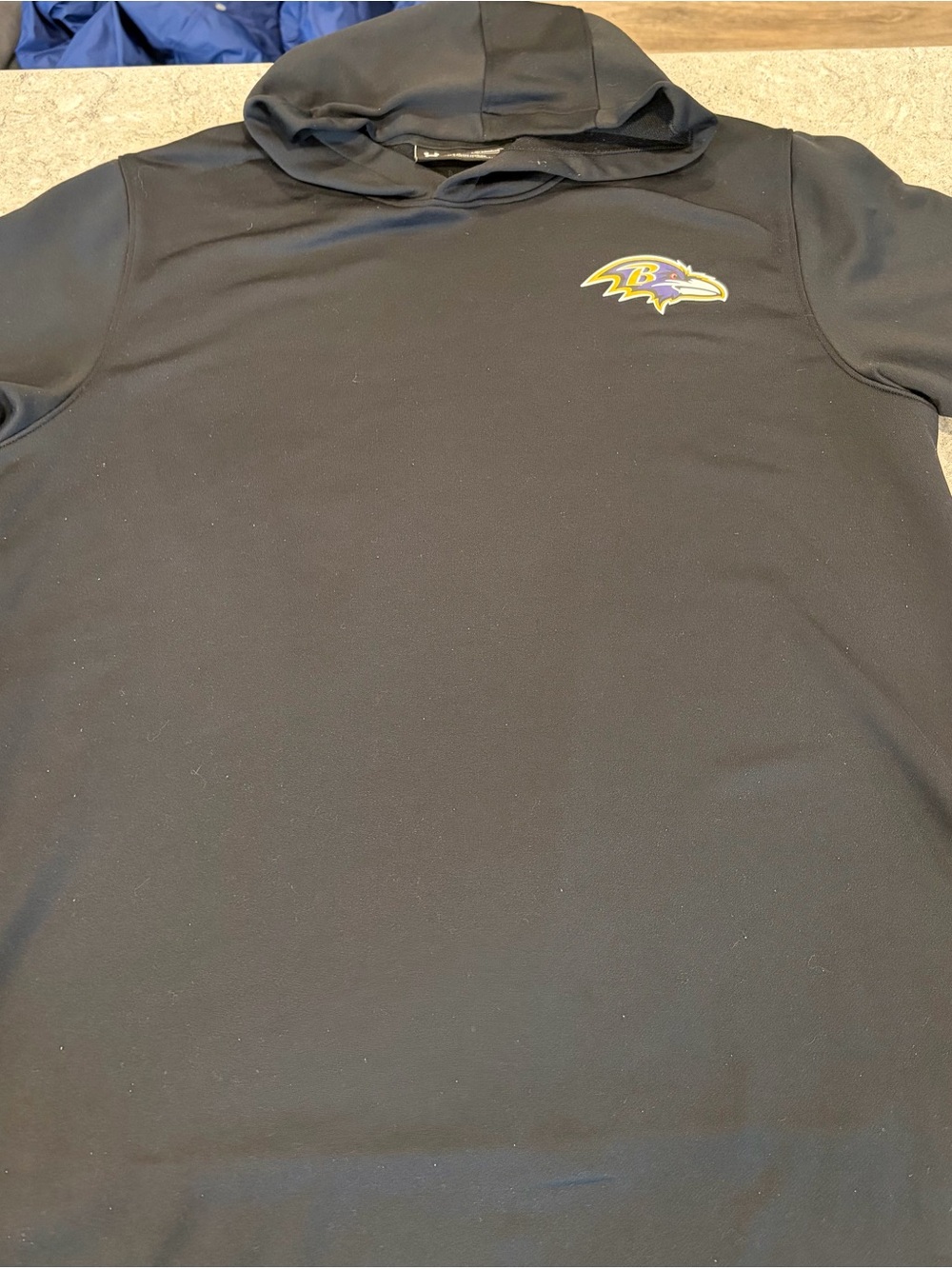 Baltimore Ravens Under Armour Heat Gear Black Pullover Hoodie with Chest Logo-XL